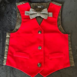 Red velvet baby boy vest